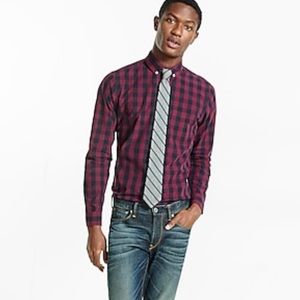 Express Men Soft Wash Buffalo Check Buttonup Shirt